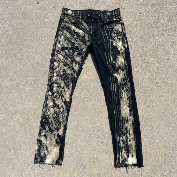 Hand Bleached Levi's Rockstar Jeans - Picture 1 of 2